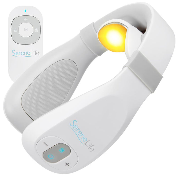 Smart Neck Massager with Heat Therapy, Rechargeable, White