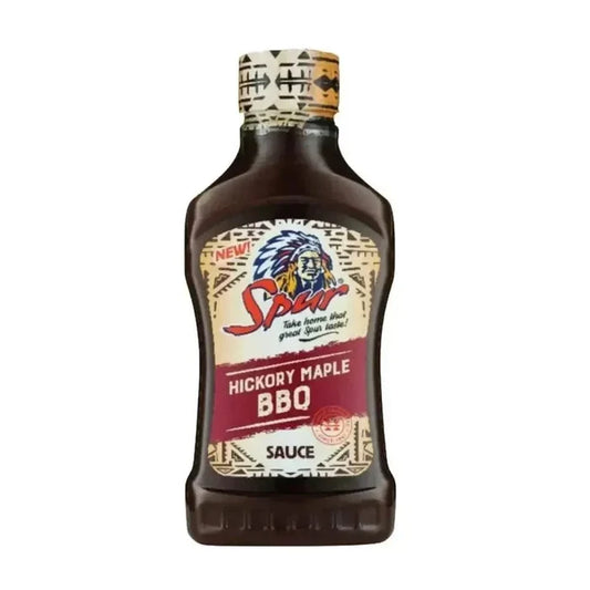 Spur Sauce Hickory Maple BBQ 500ml bottle with sweet and smoky flavor for grilling