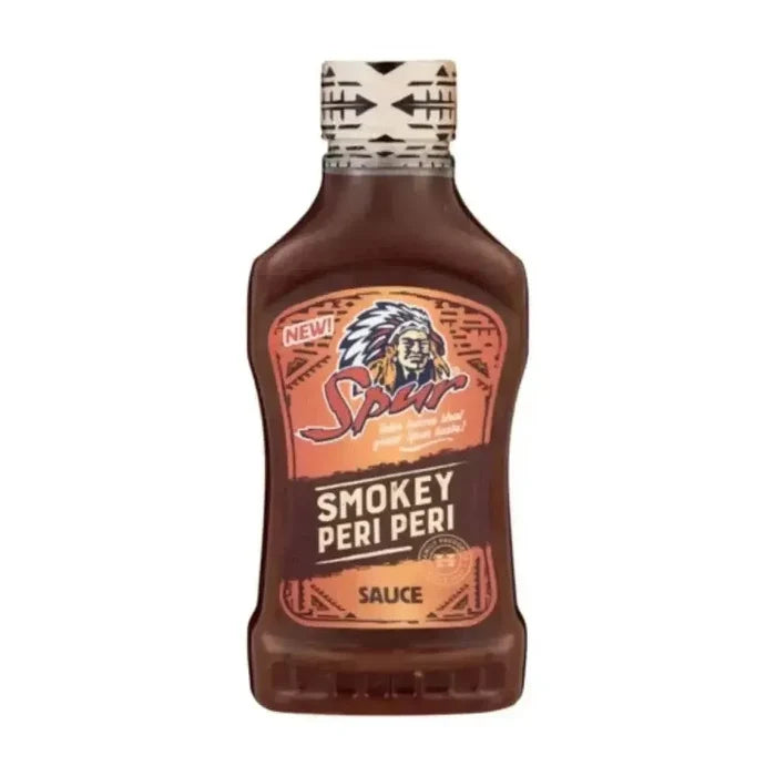 Spur Sauce Smokey Peri Peri 500ml bottle with smoky spicy flavor
