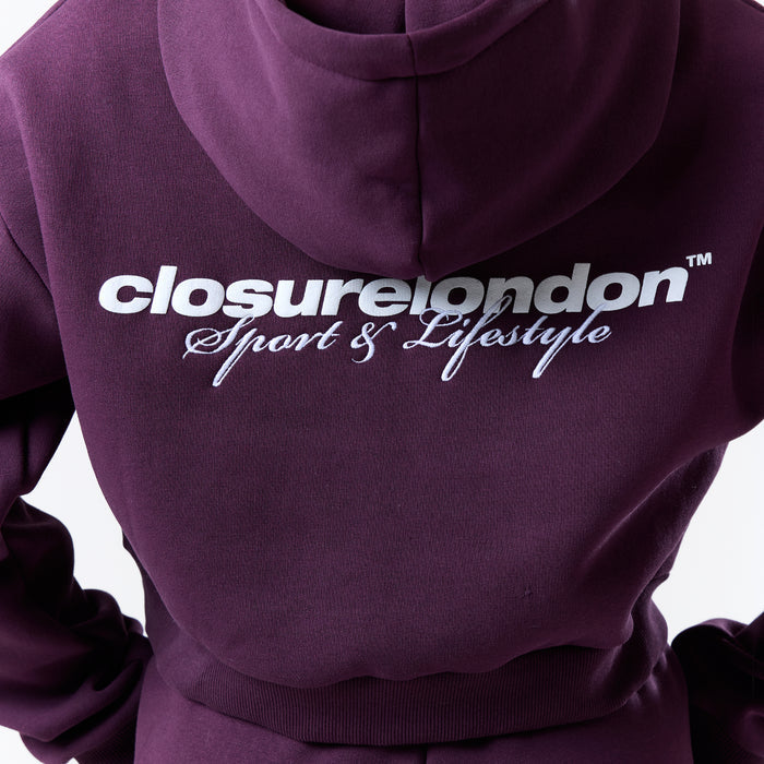 Stacked Crop Hoodie Twinset | Plum