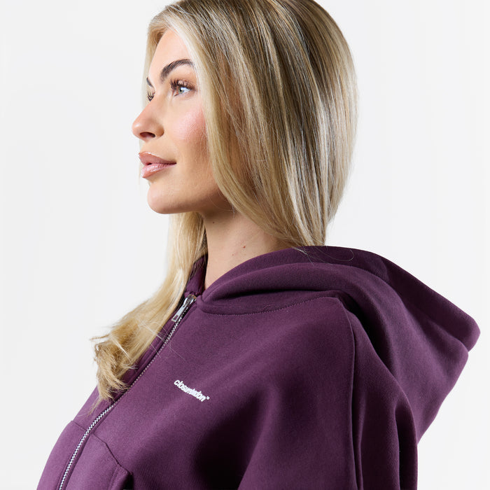 Stacked Crop Hoodie Twinset | Plum
