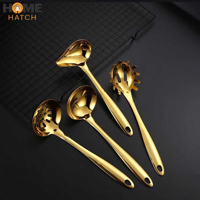 Stainless Steel Gold Serving Utensils