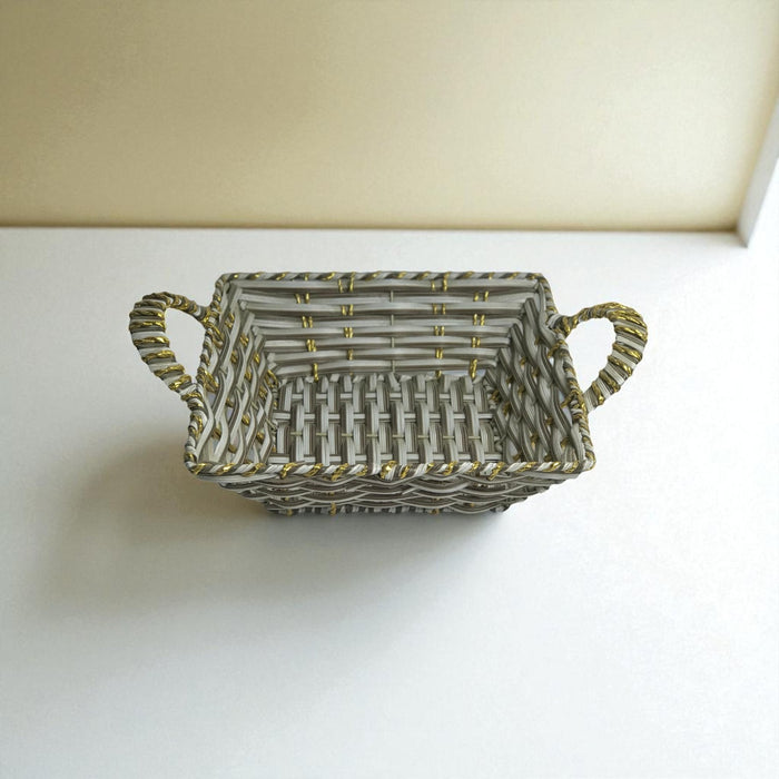 Storage Wicker Baskets |  Decorative Organiser Synthetic Cane Plastic