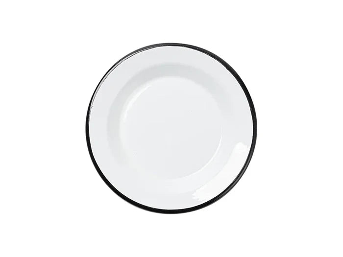 Sublimation Blanks White Round Enamel Plate(Black Edge, φ14.5cm)