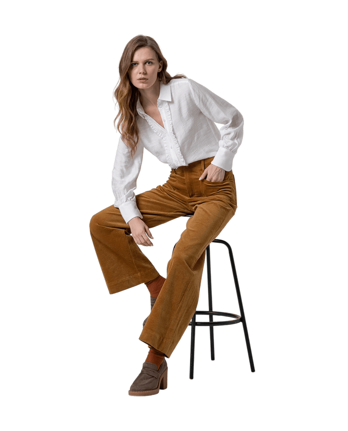 SURKANA flared broek "Esmeralda", mustard