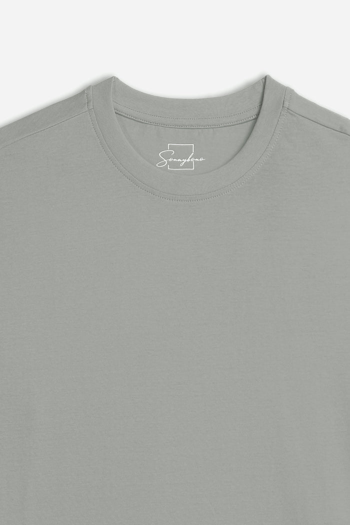 T-SHIRT GIROCOLLO BASIC GRIGIO SCURO