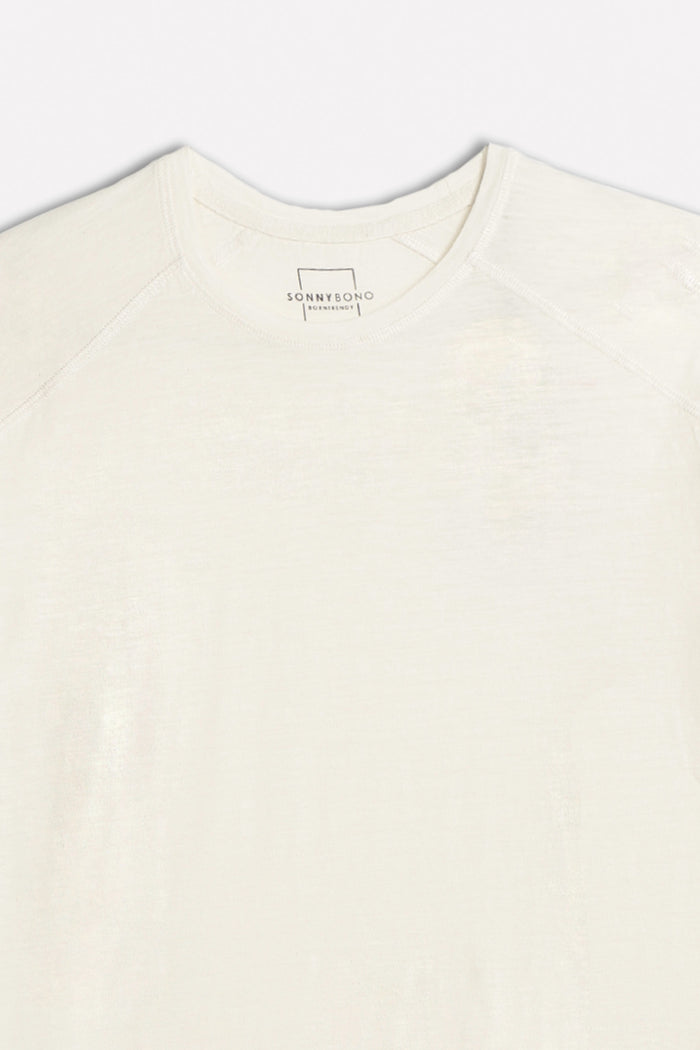 T-SHIRT GIROCOLLO BASIC SLUB GESSO