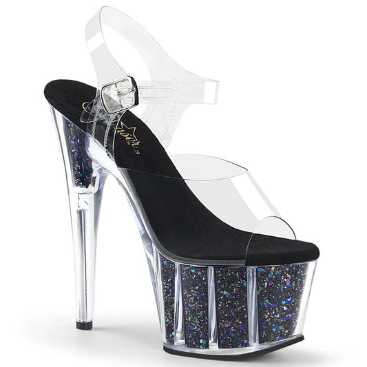 Tacones Pleaser ADORE-708CG Transparente Negro Confetti