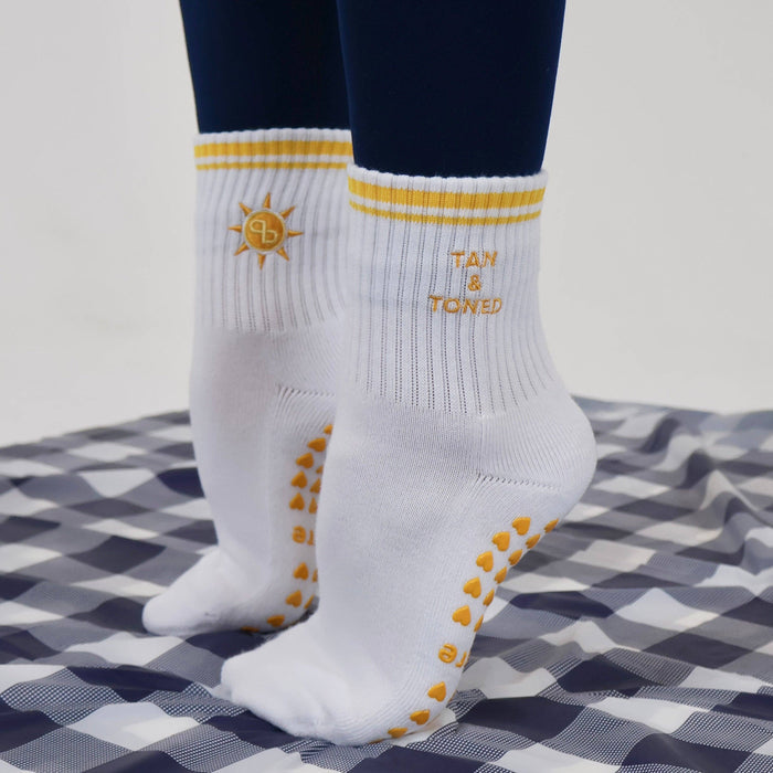 Tan and Toned Grip Socks