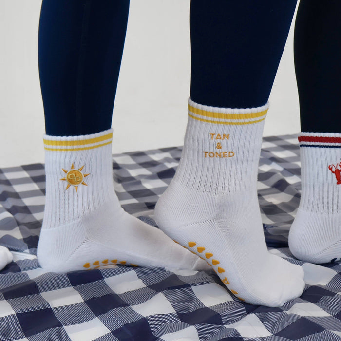 Tan and Toned Grip Socks