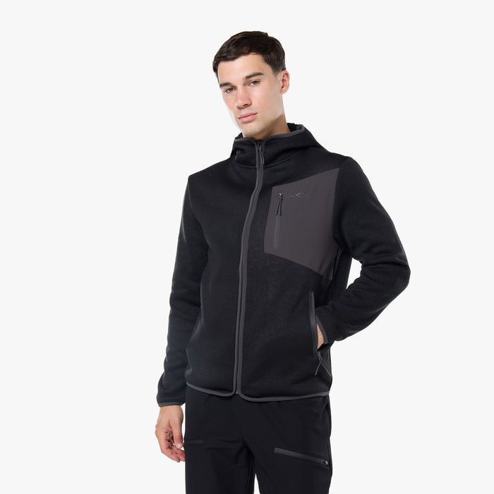 Tech Knit Zip Through | Black