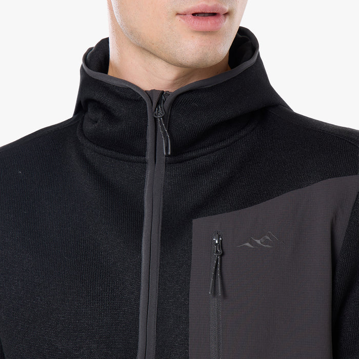 Tech Knit Zip Through | Black
