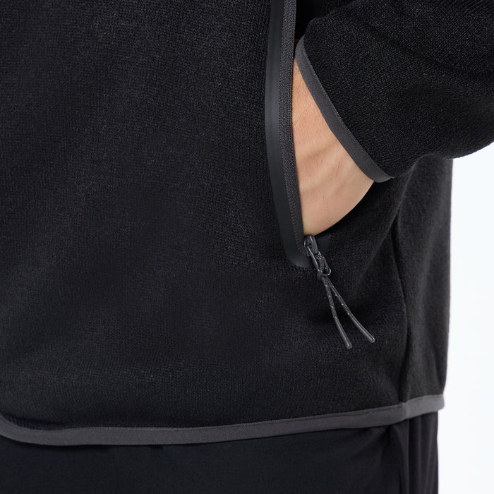 Tech Knit Zip Through | Black