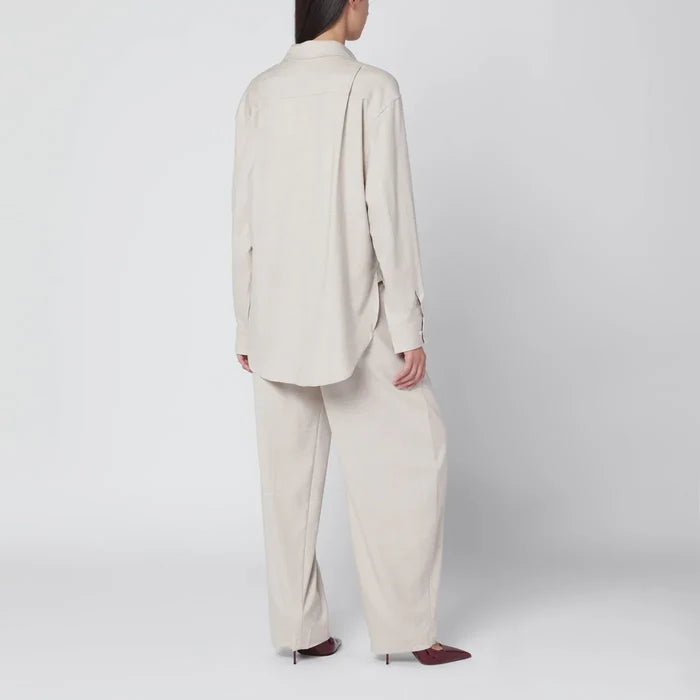 THE ANDAMANE - Trousers in ivory melange Brand Apparel & Accessories > Clothing > Pants XS