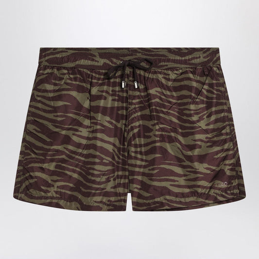 Shorts The Attico - Zebra shorts in khaki/brown nylon Brand