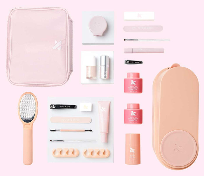 The Complete System - 1 Long Lasting Polish with essential tools and accessories for easy at home manicure and pedicure care