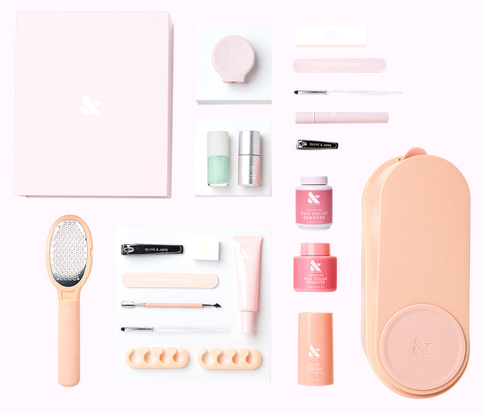 The Complete System - 1 Long Lasting Polish with manicure tools and accessories for easy at-home nail care and pedicure routine