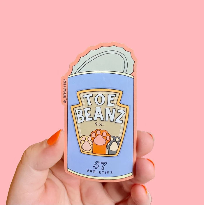 The Peach Fuzz 'Toe Beanz' Vinyl Sticker