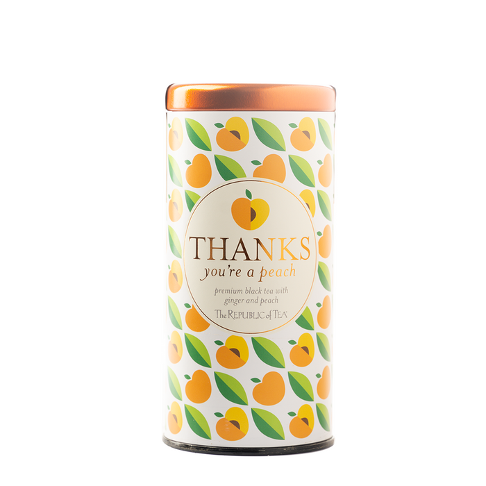 The Republic of Tea Thanks You're a Peach Premium Black Tea with Ginger and Peaches 50 Tea Bags