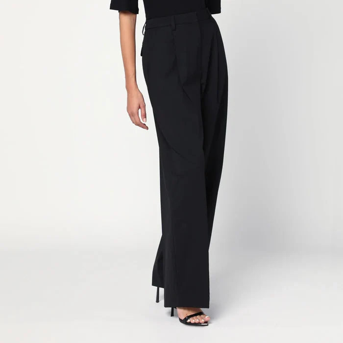 TheLatest - Wide-leg black wool blend trousers Brand Apparel & Accessories > Clothing > Pants