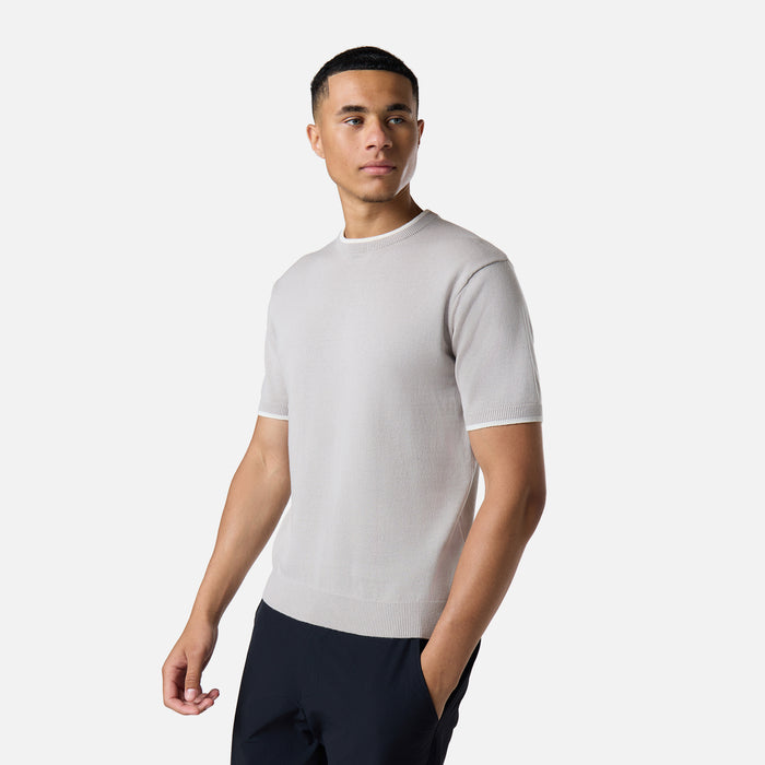 Tipped Knit T-Shirt |  Stone