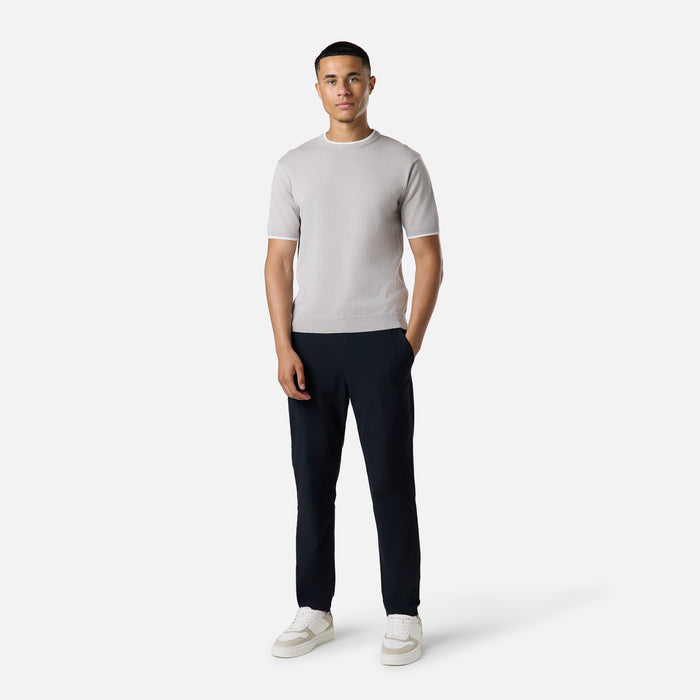 Tipped Knit T-Shirt |  Stone