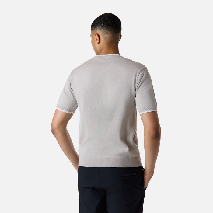 Tipped Knit T-Shirt |  Stone