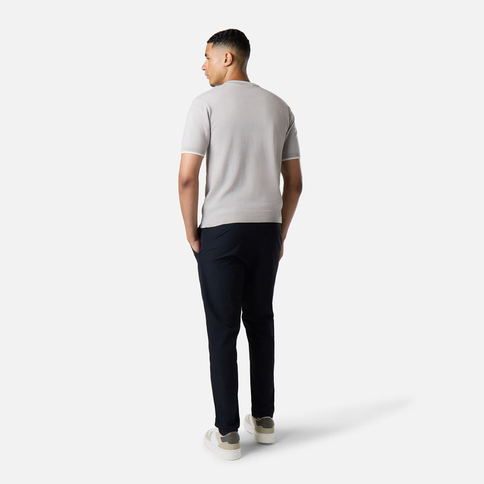 Tipped Knit T-Shirt |  Stone