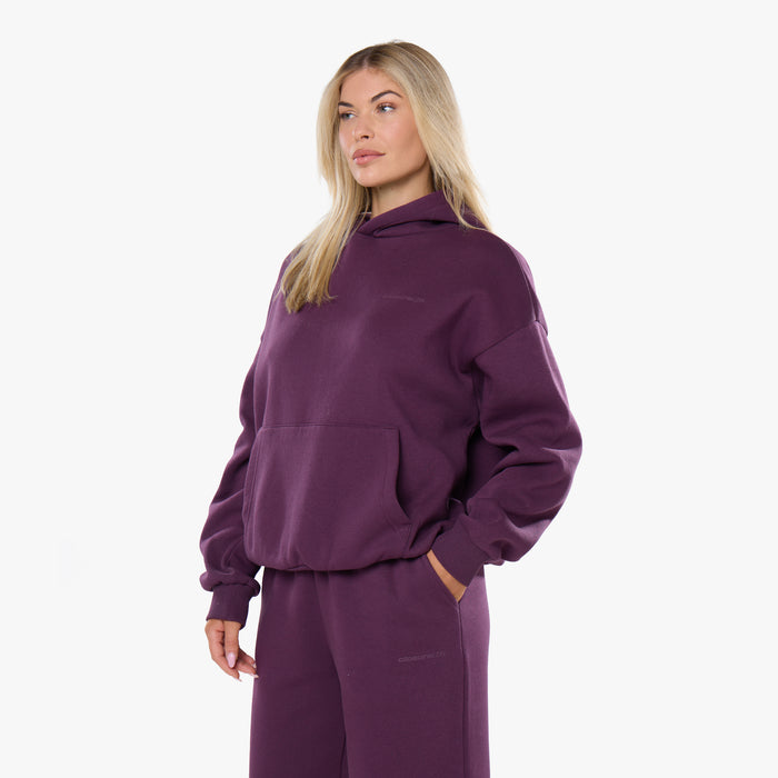 Tonal Core Logo Open Hem Tracksuit | Plum