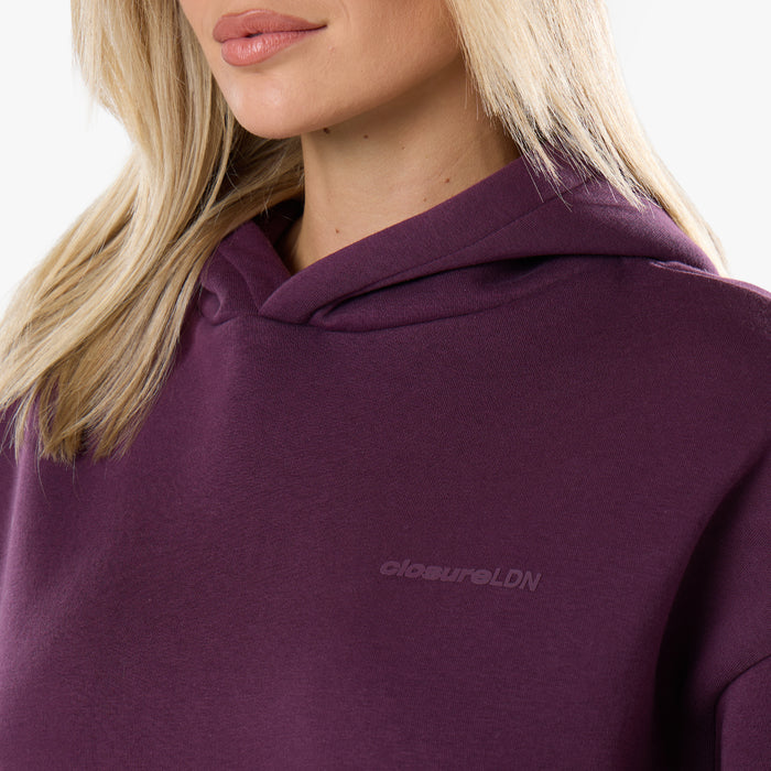 Tonal Core Logo Open Hem Tracksuit | Plum