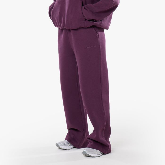 Tonal Core Logo Open Hem Tracksuit | Plum
