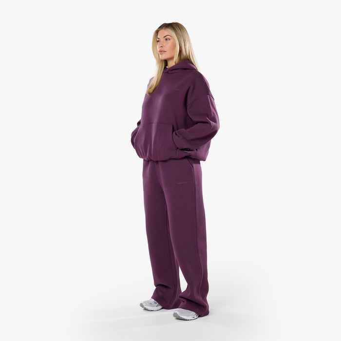 Tonal Core Logo Open Hem Tracksuit | Plum