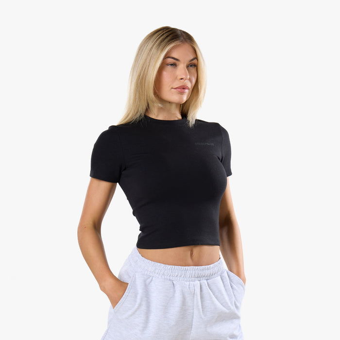 Tonal Scuba Core Logo Baby Tee | Black