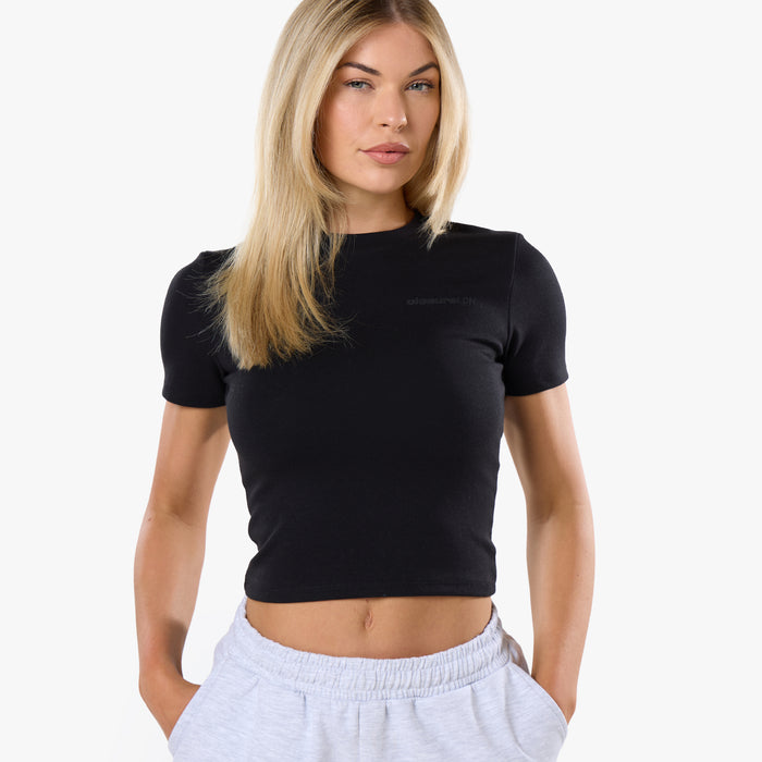 Tonal Scuba Core Logo Baby Tee | Black