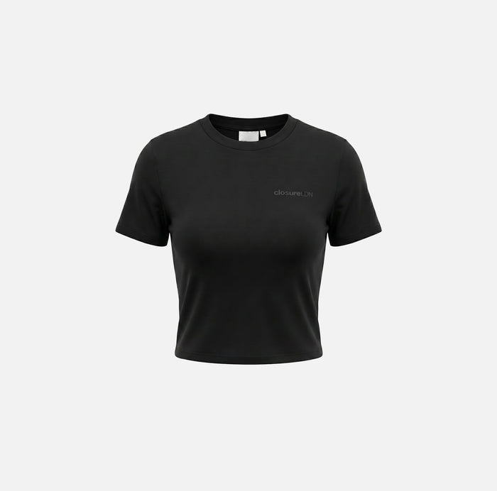 Tonal Scuba Core Logo Baby Tee | Black
