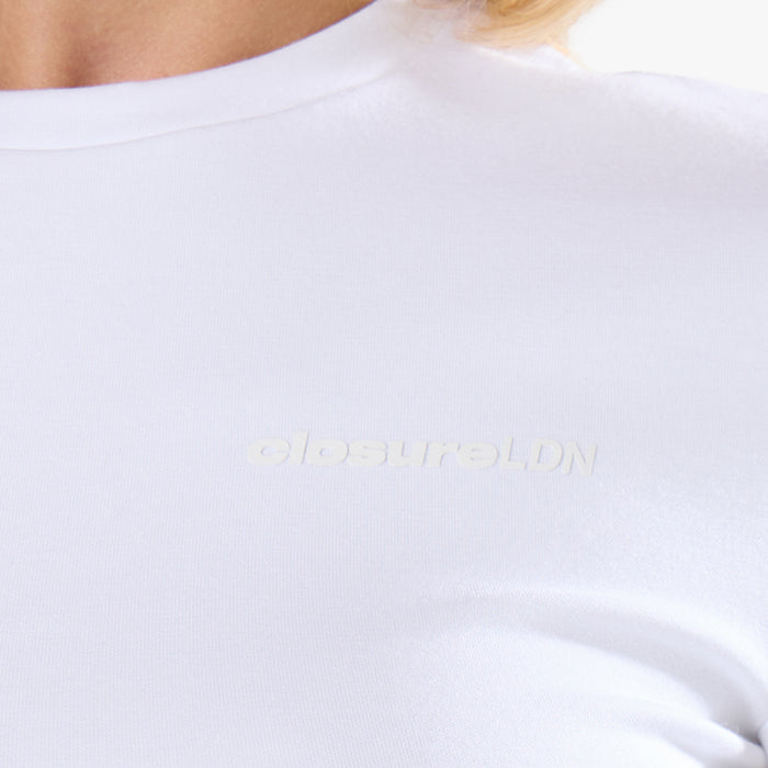 Tonal Scuba Core Logo Baby Tee | White