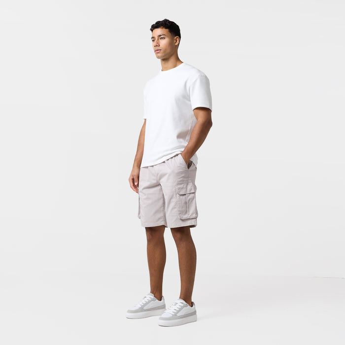 Twill Relaxed Cargo Short | Stone