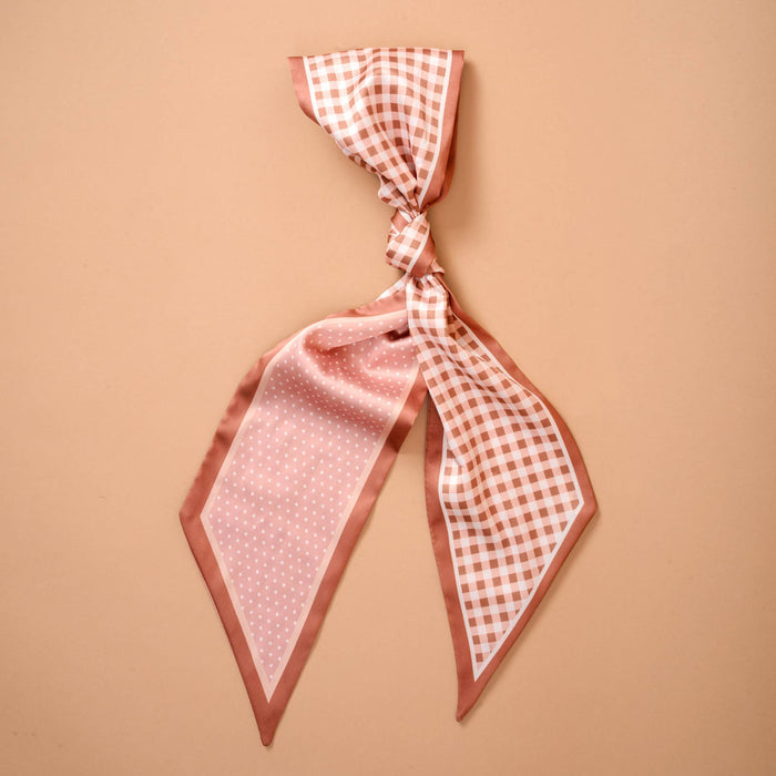 Twilly Scarf-Gingham Maple - Olita Gifts & Goods