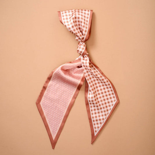 Twilly Scarf-Gingham Maple - Olita Gifts & Goods