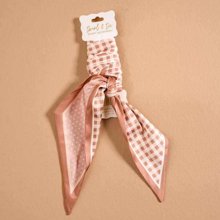 Twilly Scarf-Gingham Maple - Olita Gifts & Goods