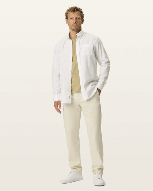 SATEEN KHAKI STRAIGHT FIT in Silver Birch