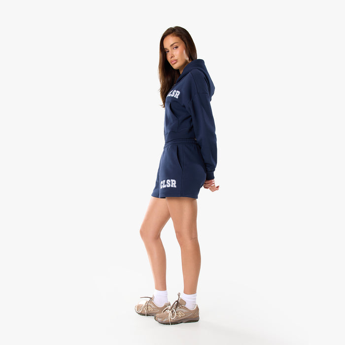 Varsity Applique Zip Through Twinset | Navy