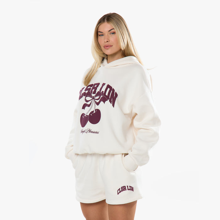 Varsity Cherry Hoodie Twinset | Marshmallow