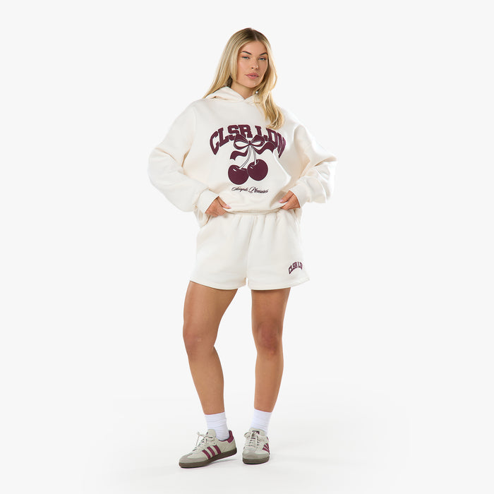 Varsity Cherry Hoodie Twinset | Marshmallow