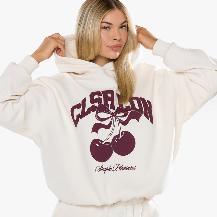 Varsity Cherry Hoodie Twinset | Marshmallow