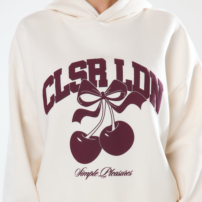Varsity Cherry Hoodie Twinset | Marshmallow