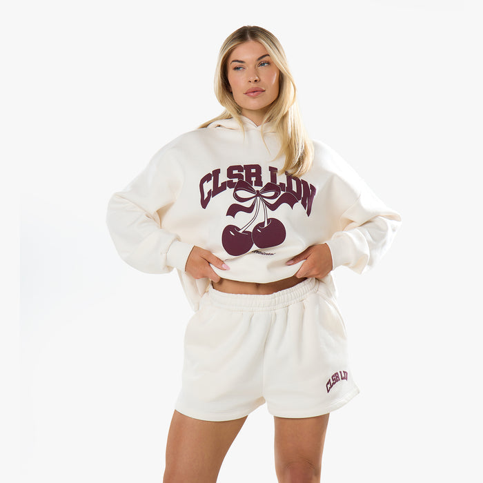 Varsity Cherry Hoodie Twinset | Marshmallow