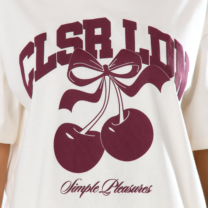 Varsity Cherry T-Shirt | Marshmallow