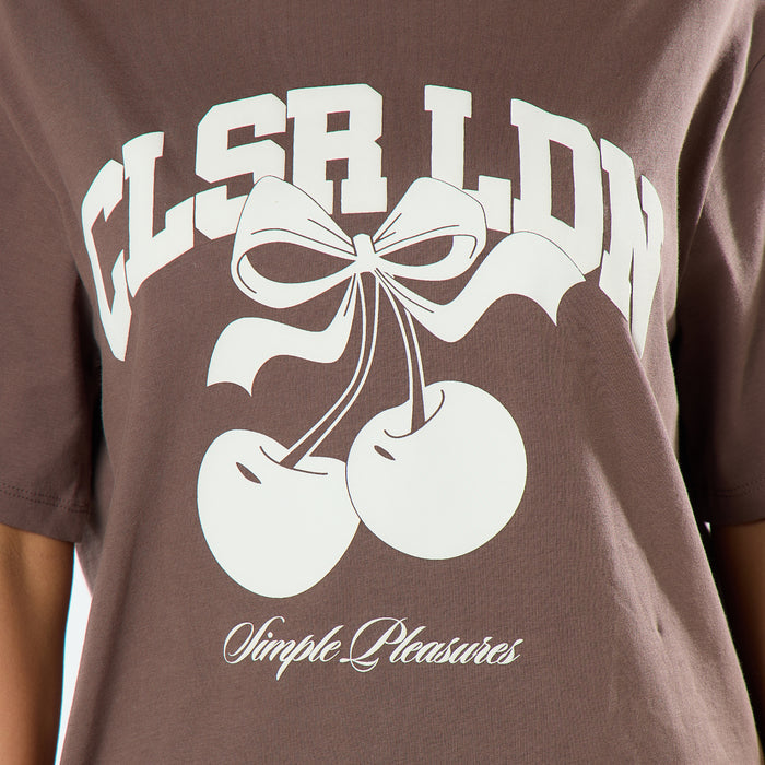 Varsity Cherry T-Shirt | Mocha