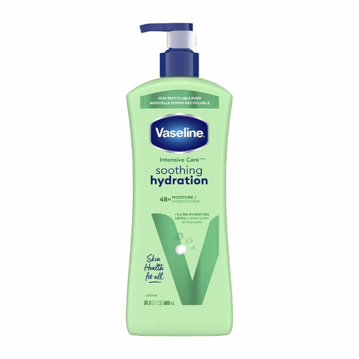 Vaseline Intensive Care Body Lotion Soothing Hydration, 2pk/20.3oz + Bonus Bottle 10oz